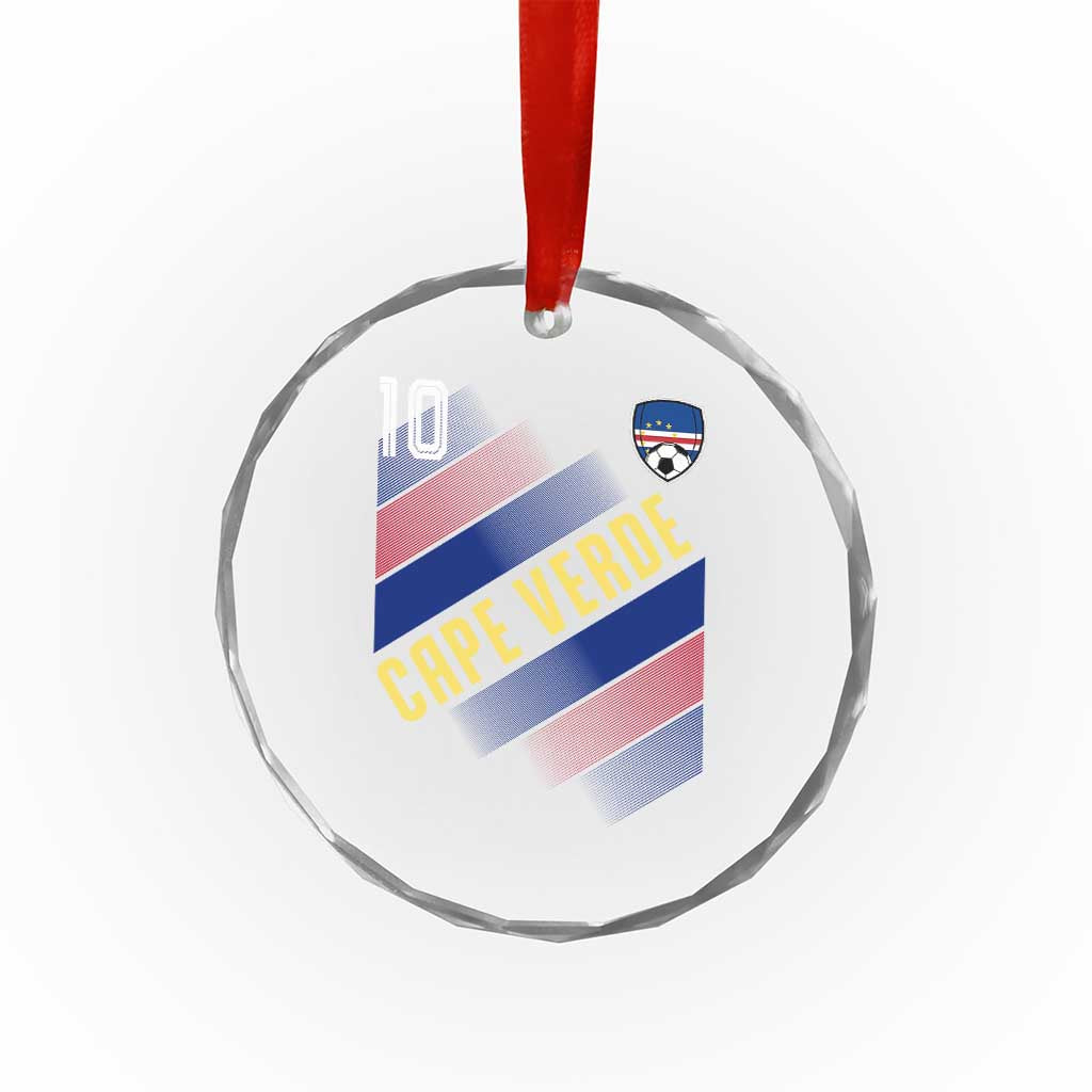 Cape Verde Soccer Jersey Style National Pride Crystal Glass Ornament Cabo Verde Football Fans Number 10 Athletic