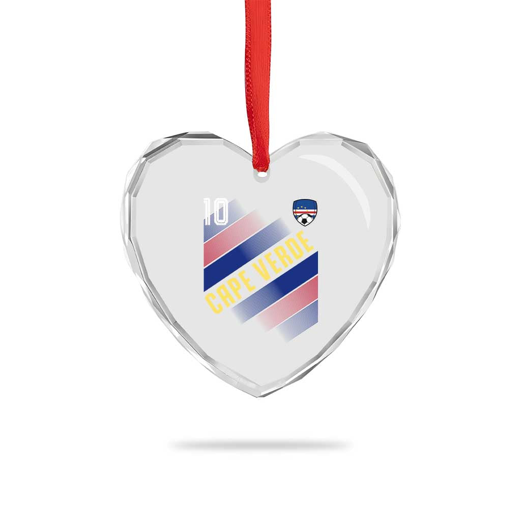Cape Verde Soccer Jersey Style National Pride Heart Crystal Glass Ornament Cabo Verde Football Fans Number 10 Athletic