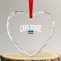 Cape Verde Sports Throwback Heart Crystal Glass Ornament Cabo Verdean Pride