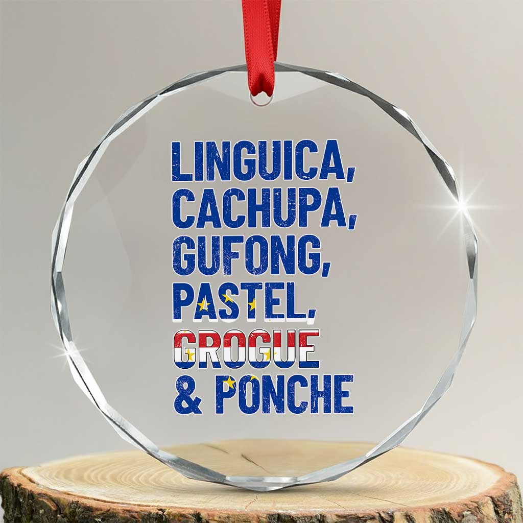 Cape Verde Traditional Food & Drinks List Crystal Glass Ornament Cabo Verdean Cachupa Grogue Heritage Gift