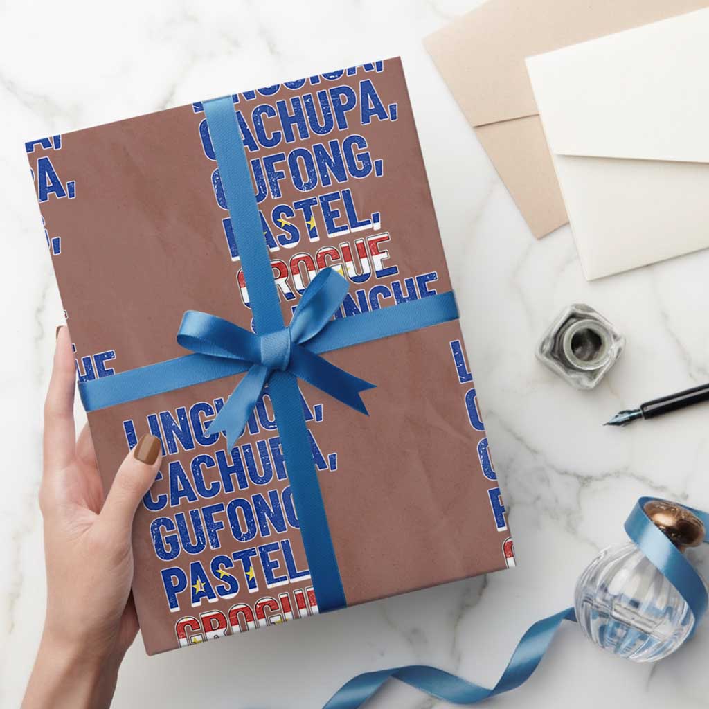 Cape Verde Traditional Food & Drinks List Wrapping Paper Roll Cabo Verdean Cachupa Grogue Heritage Gift