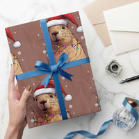 Capybara Christmas Wrapping Paper Roll Funny Santa Capy Meme Xmas Vibe
