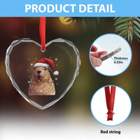 Capybara Christmas Heart Crystal Glass Ornament Funny Santa Capy Meme Xmas Vibe - Wonder Print Shop
