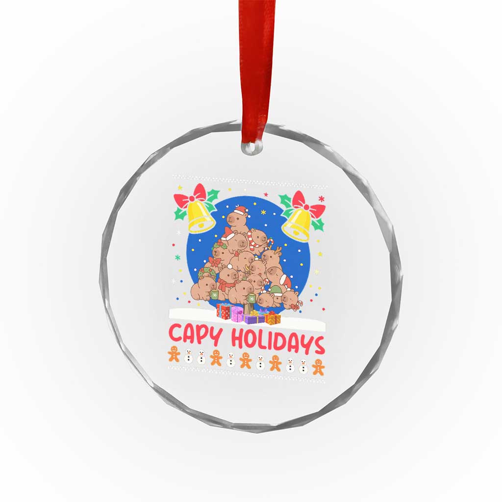 Capybara Xmas Tree Crystal Glass Ornament Funny Capy Holidays Gift TS12