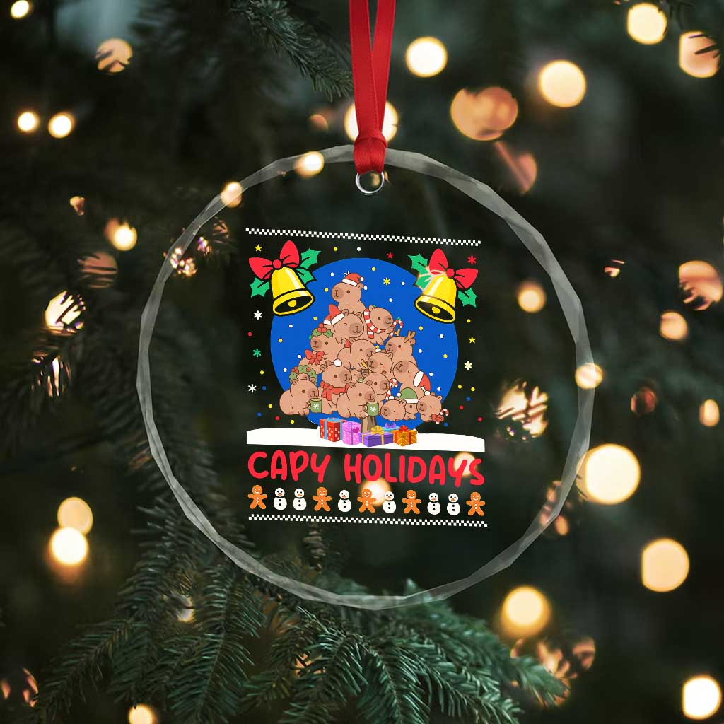 Capybara Xmas Tree Crystal Glass Ornament Funny Capy Holidays Gift TS12