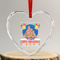 Capybara Xmas Tree Heart Crystal Glass Ornament Funny Capy Holidays Gift - Wonder Print Shop
