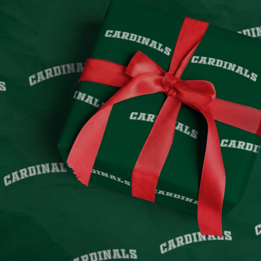 Cardinal Lovers Wrapping Paper Roll Retro Varsity College Graphic