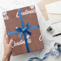 Cardinal Lovers Wrapping Paper Roll Vintage Script Heart Graphic