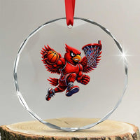 Cardinal Playing Basketball Graphic Crystal Glass Ornament Dunk Mascot Sports Fan Gift
