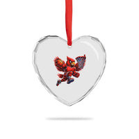 Cardinal Playing Basketball Graphic Heart Crystal Glass Ornament Dunk Mascot Sports Fan Gift