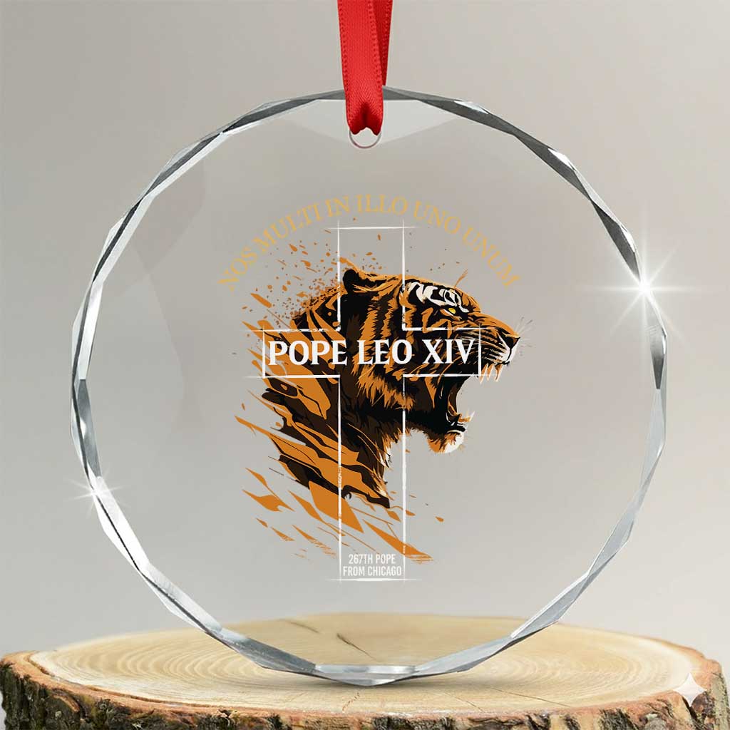 Cardinal Pope Leo XIV Crystal Glass Ornament Nos Multi In Illo Uno Unum 267th Pope From Chicago Tiger TS11