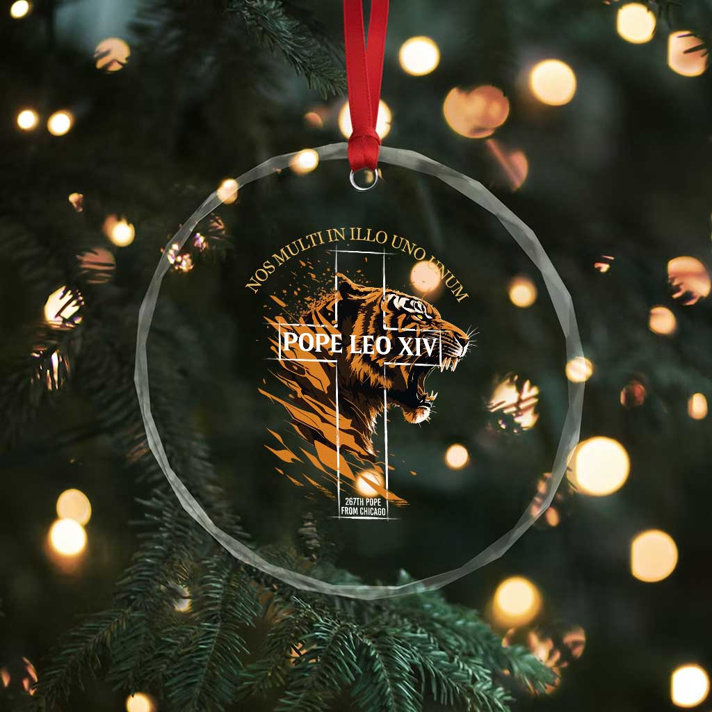 Cardinal Pope Leo XIV Crystal Glass Ornament Nos Multi In Illo Uno Unum 267th Pope From Chicago Tiger TS11