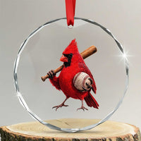 Cardinals Baseball Player Crystal Glass Ornament Retro STL Redbird Fan Bird Mascot Baseball