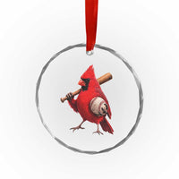 Cardinals Baseball Player Crystal Glass Ornament Retro STL Redbird Fan Bird Mascot Baseball