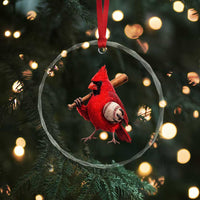 Cardinals Baseball Player Crystal Glass Ornament Retro STL Redbird Fan Bird Mascot Baseball