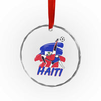 Caribbean Soccer Lover Gift Crystal Glass Ornament Haitian Heritage Pride