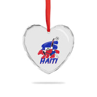 Caribbean Soccer Lover Gift Heart Crystal Glass Ornament Haitian Heritage Pride