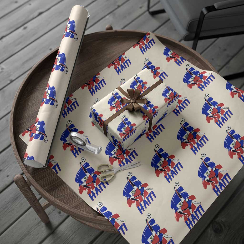 Caribbean Soccer Lover Gift Wrapping Paper Roll Haitian Heritage Pride