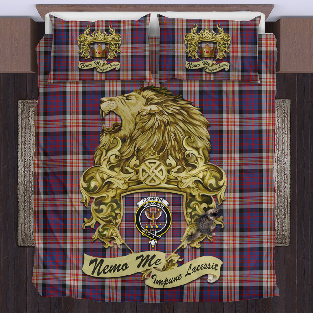 carnegie-tartan-bedding-set-motto-nemo-me-impune-lacessit-with-vintage-lion-family-crest-tartan-plaid-duvet-cover-scottish-tartan-plaid-comforter-vintage-style