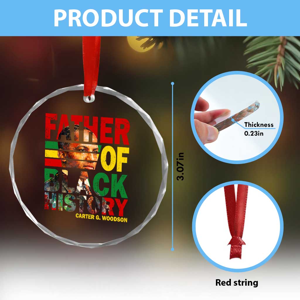 Carter G Woodson Crystal Glass Ornament Father Of Black History Month