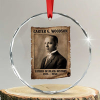 Carter G Woodson Crystal Glass Ornament Father Of Black History Month Old Paper Graphic