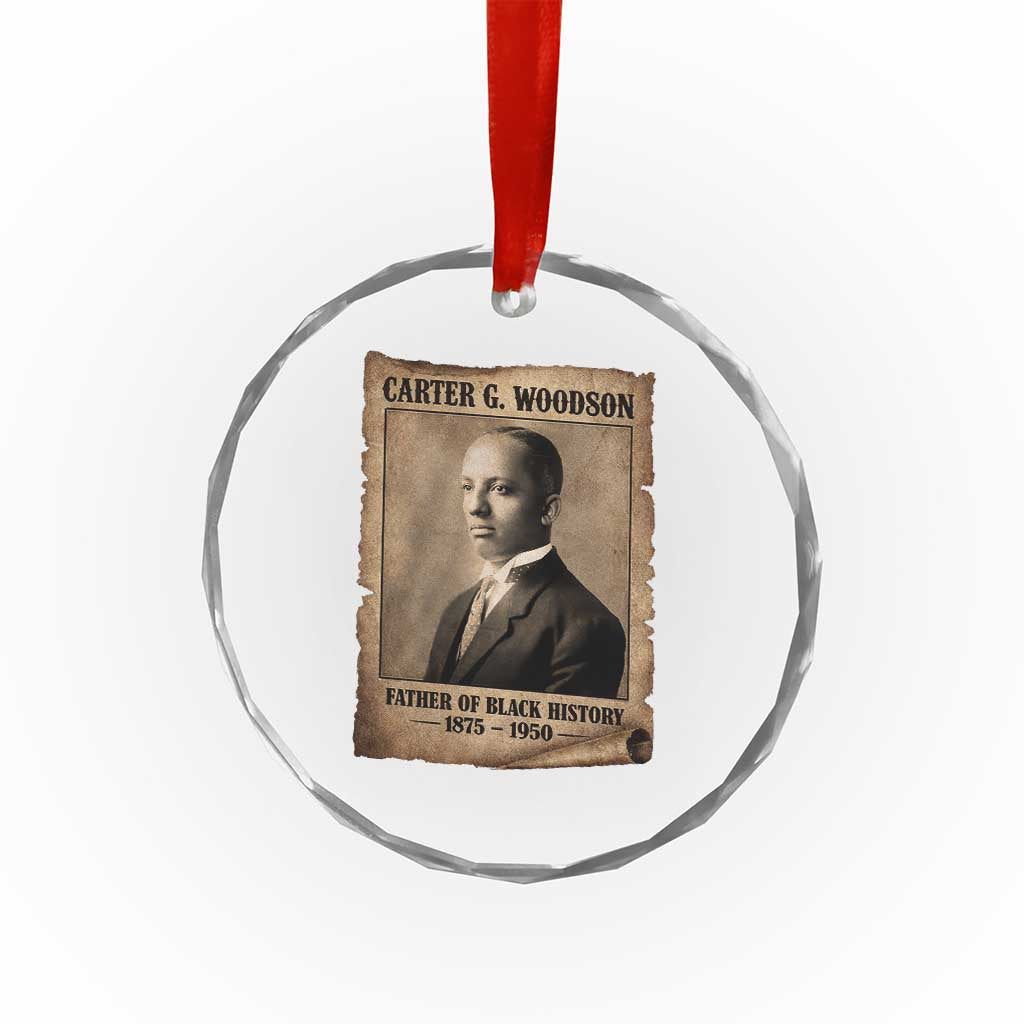 Carter G Woodson Crystal Glass Ornament Father Of Black History Month Old Paper Graphic
