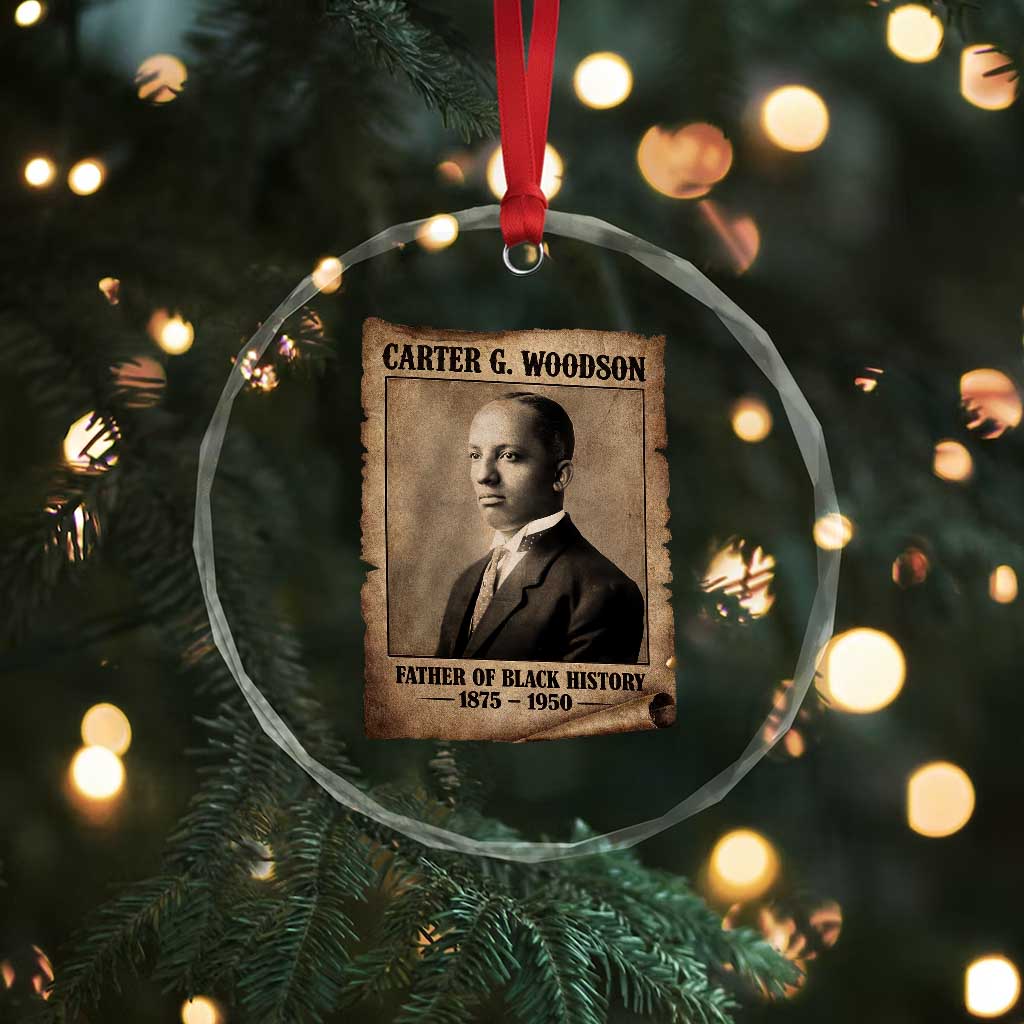 Carter G Woodson Crystal Glass Ornament Father Of Black History Month Old Paper Graphic