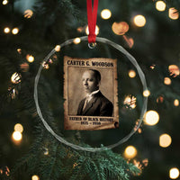 Carter G Woodson Crystal Glass Ornament Father Of Black History Month Old Paper Graphic
