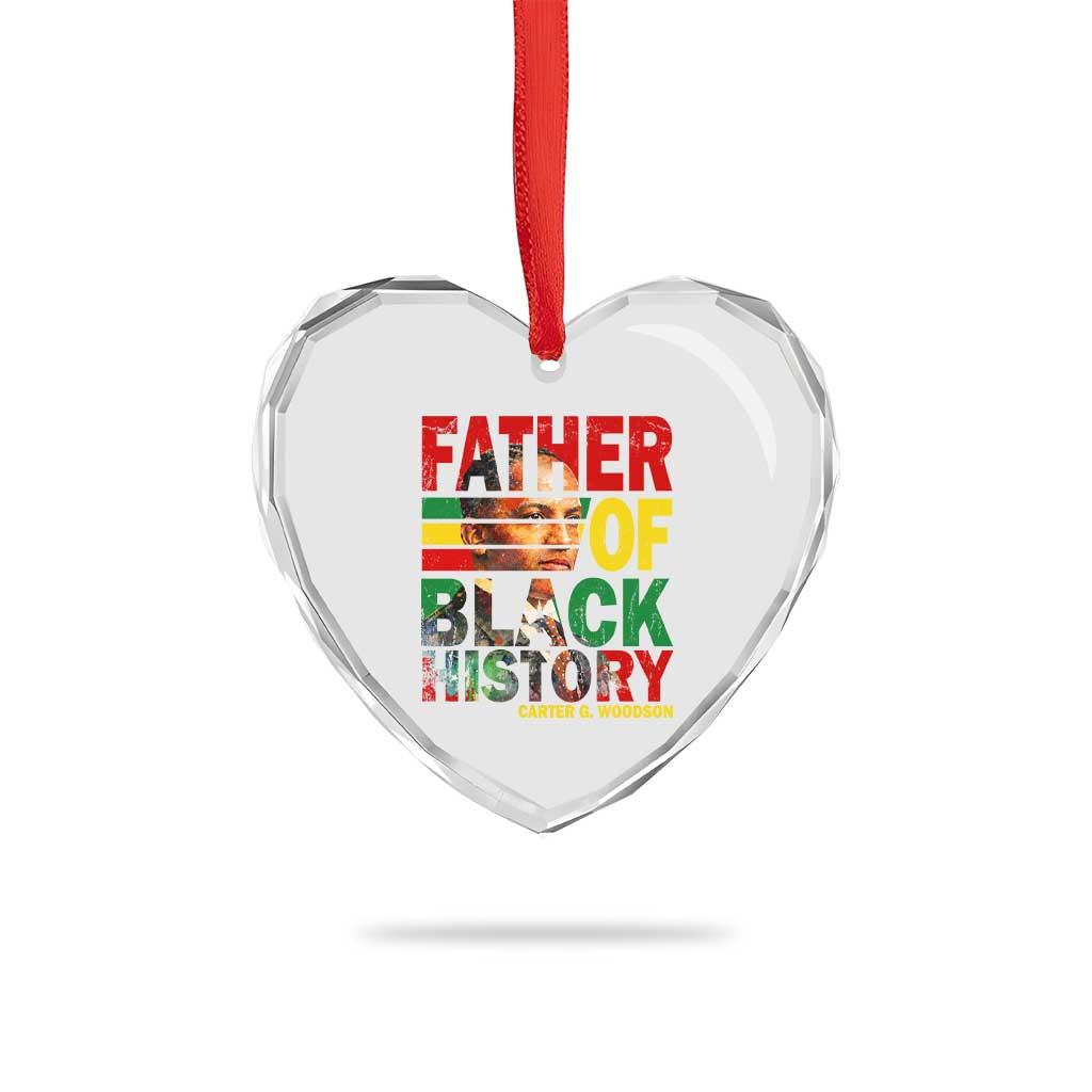 Carter G Woodson Heart Crystal Glass Ornament Father Of Black History Month