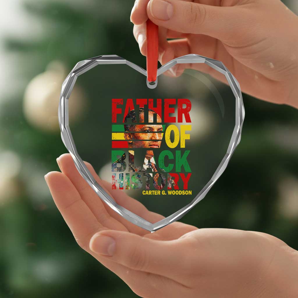 Carter G Woodson Heart Crystal Glass Ornament Father Of Black History Month
