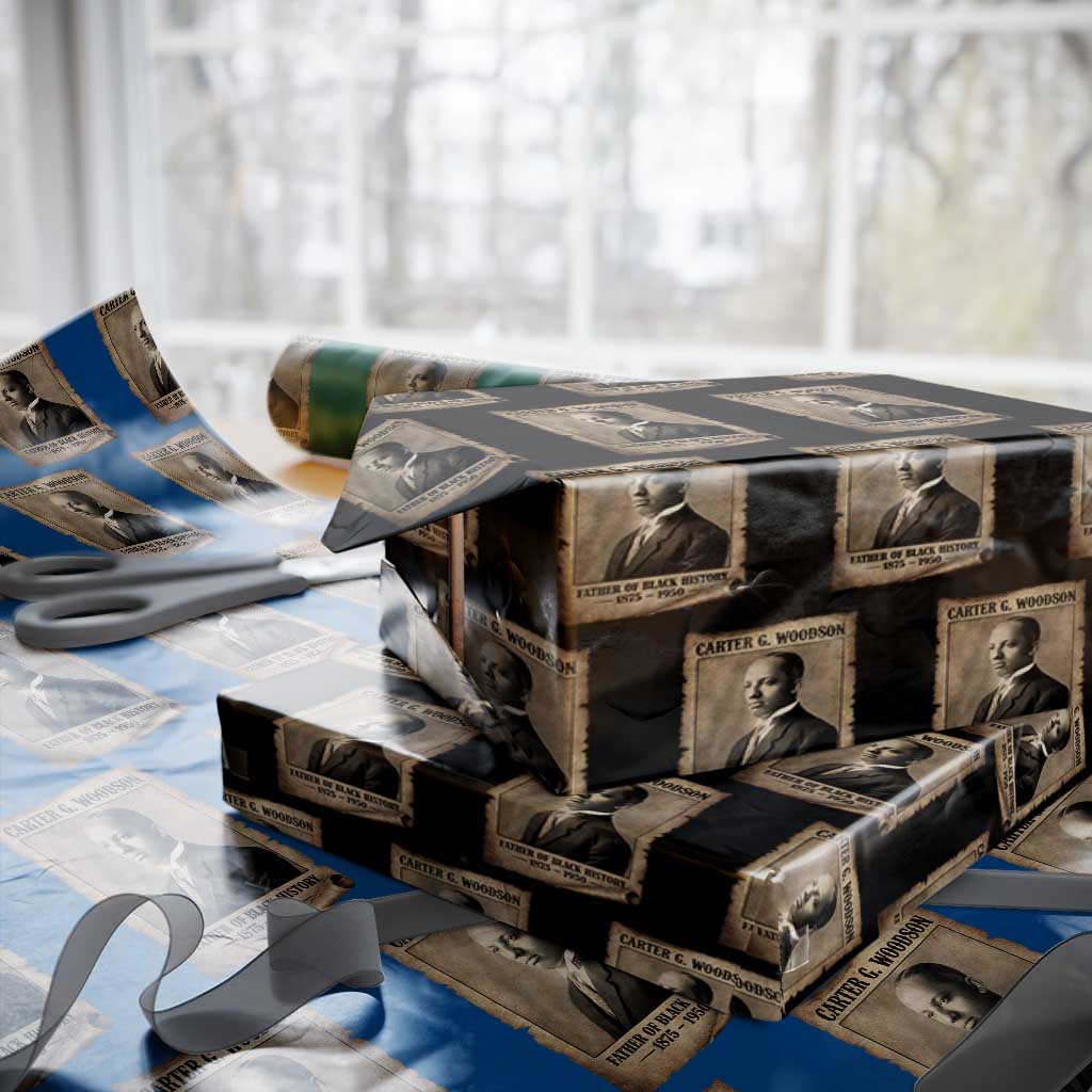 Carter G Woodson Wrapping Paper Roll Father Of Black History Month Old Paper Graphic