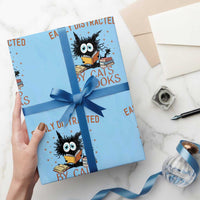 Cat and Book Lover Wrapping Paper Roll Easily Distracted By Cats And Books Funny Black Cat Meme