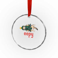 Cat Christmas Meme Crystal Glass Ornament Eepy Kitten Silly Sleepy TS14