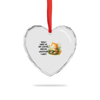 Cat Coffee Lover Heart Crystal Glass Ornament Now I Wake Up Sip Coffee And Do Whatever I Want - Wonder Print Shop