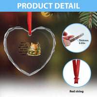 Cat Coffee Lover Heart Crystal Glass Ornament Now I Wake Up Sip Coffee And Do Whatever I Want - Wonder Print Shop