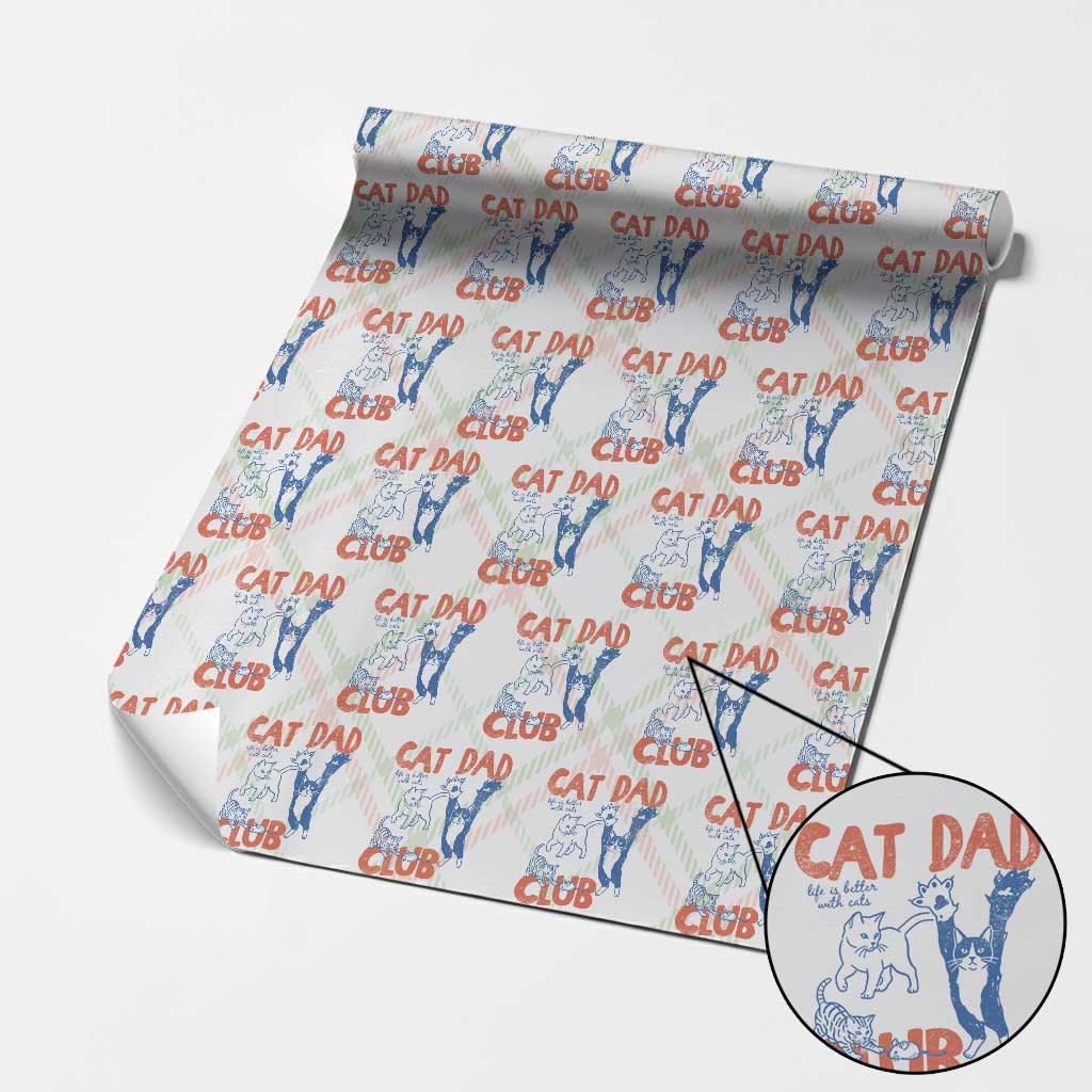 Cat Dad Club Wrapping Paper Roll Life is Better with Cats Fathers Day