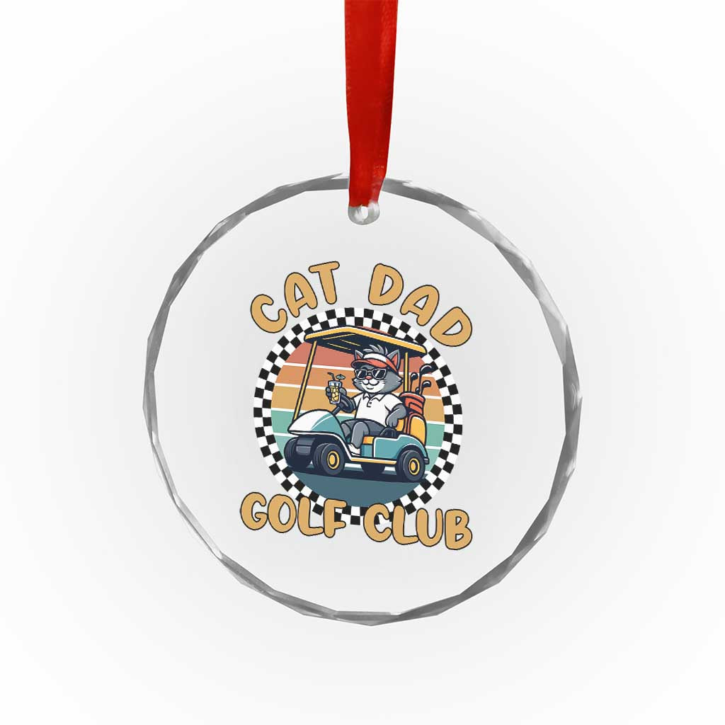 Cat Dad Golf Club Crystal Glass Ornament Funny Sports Lover Gift TS12
