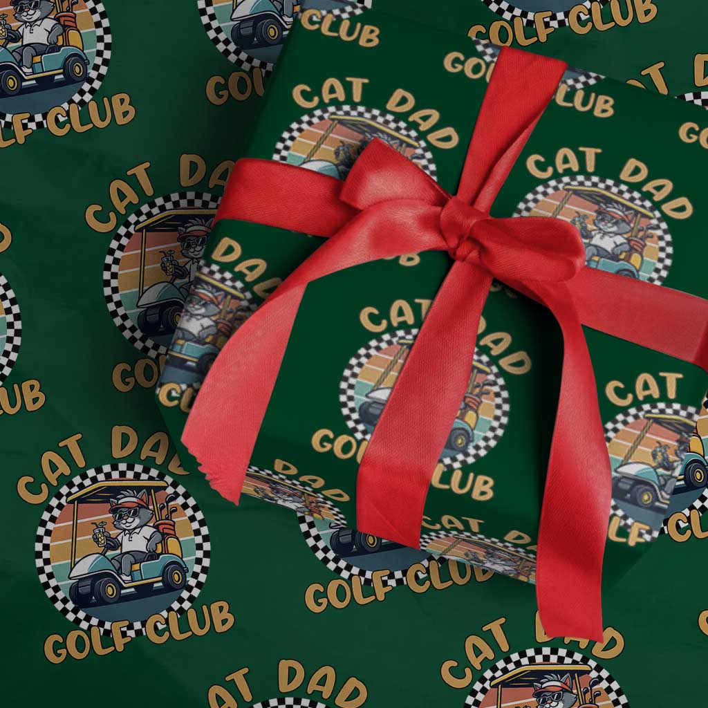 Cat Dad Golf Club Wrapping Paper Roll Funny Sports Lover Gift - Wonder Print Shop