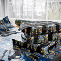 Cat Gay Pride Wrapping Paper Roll Starry Night Style LGBTQ Pride Support