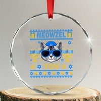 Cat Hanukkah Crystal Glass Ornament Meowzel Tov Jewish Cat Owner Ugly Chanukah - Wonder Print Shop