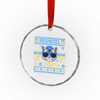 Cat Hanukkah Crystal Glass Ornament Meowzel Tov Jewish Cat Owner Ugly Chanukah - Wonder Print Shop