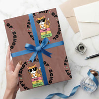 Cat Happy First Day Of School Wrapping Paper Roll Back To School Gift For Kids - Wonder Print Shop