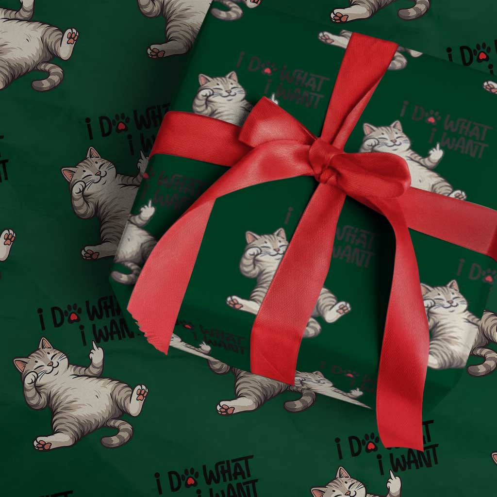 Cat Lover Wrapping Paper Roll Funny I Do What I Want - Wonder Print Shop