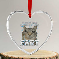 Cat Meme If They Talk Behind Your Back Fart Heart Crystal Glass Ornament Funny Oddly Specific