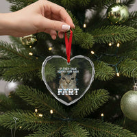 Cat Meme If They Talk Behind Your Back Fart Heart Crystal Glass Ornament Funny Oddly Specific