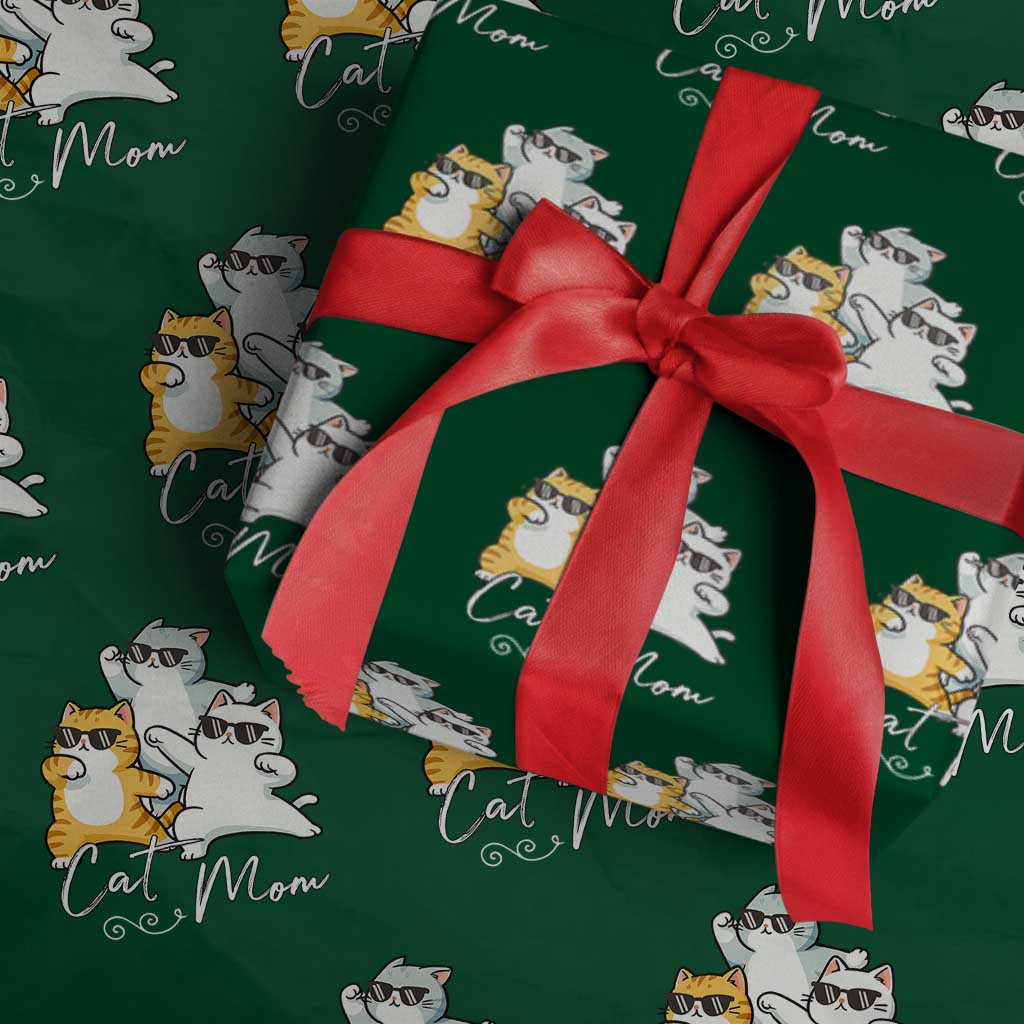 Cat Mom Wrapping Paper Roll Three Cool Cats with Sunglasses - Wonder Print Shop