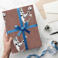 Cat Playing Soccer Wrapping Paper Roll Funny Cat Lover Gift