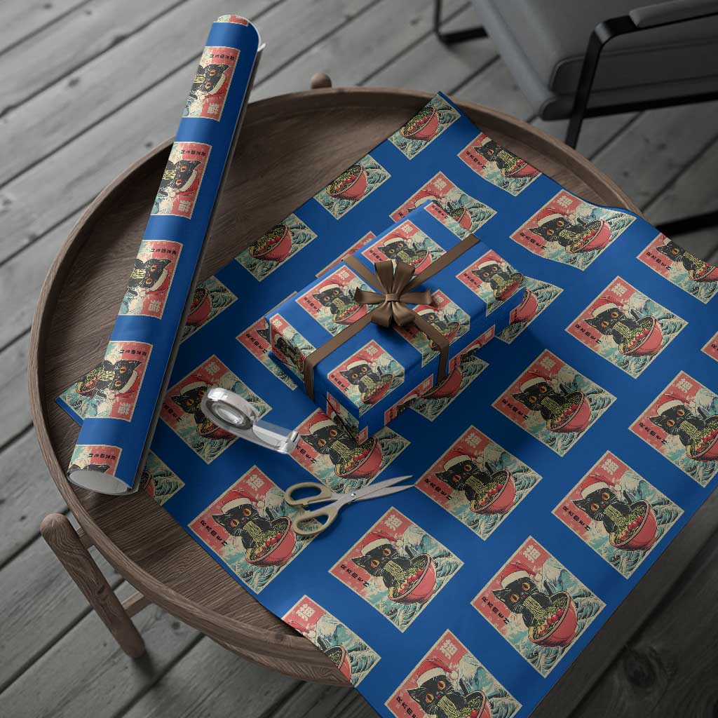 Cat Ramen Christmas Wrapping Paper Roll Japanese Kawaii Retro Cats Manga - Wonder Print Shop