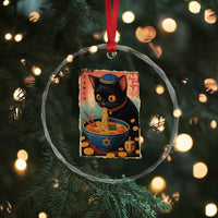 Cat Ramen Hanukkah Crystal Glass Ornament Japanese Kawaii Anime Chanukah Cat - Wonder Print Shop