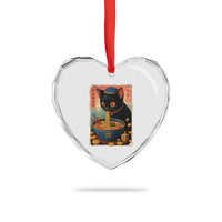 Cat Ramen Hanukkah Heart Crystal Glass Ornament Japanese Kawaii Anime Chanukah Cat - Wonder Print Shop